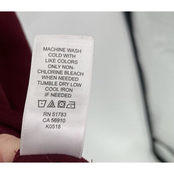 Maurices Maroon Red Cinch Waist Bell Sleeve Chiffon Lined Dress Size XL Career - Picture 7 of 10